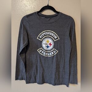 💥💥💥 Sale Item Pittsburgh Steelers long sleeve gray T-shirt Small